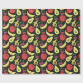 Fruchtnahtloses Muster | Tropenfrüchte mit farbenf Geschenkpapier (Flach)