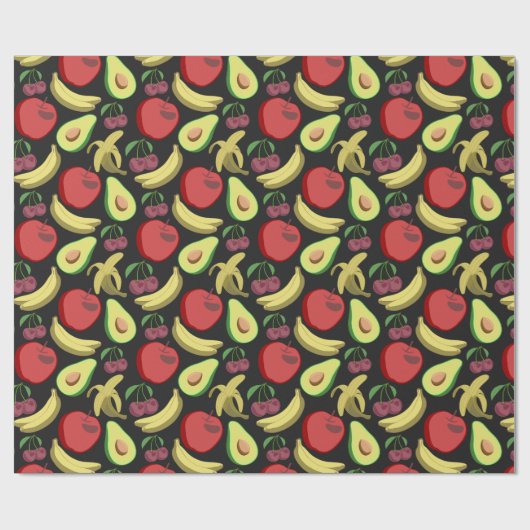 Fruchtnahtloses Muster | Tropenfrüchte mit farbenf Geschenkpapier (Flach)