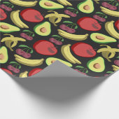 Fruchtnahtloses Muster | Tropenfrüchte mit farbenf Geschenkpapier (Ecke)