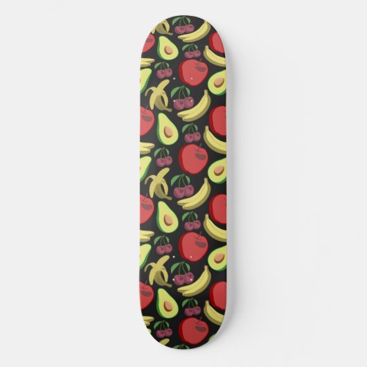 Fruchtnahtloses Muster | Tropenfrüchte mit farbenf Skateboard (Vorderseite)