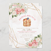Fruchtpancake Pink Florals Brautparty Brunch Einladung (Vorne/Hinten)