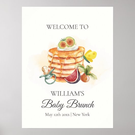 Fruchtpancake Schnuller Brunch Babydusche Willkomm Poster (Vorne)