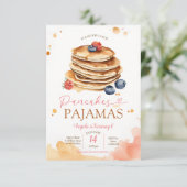 Fruchtpancakes und Pajamas Party Geburtstag Einladung (Stehend Vorderseite)