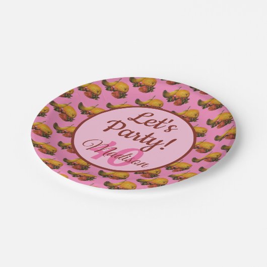 Fruchtpapier-Teller Pappteller (Schrägansicht)