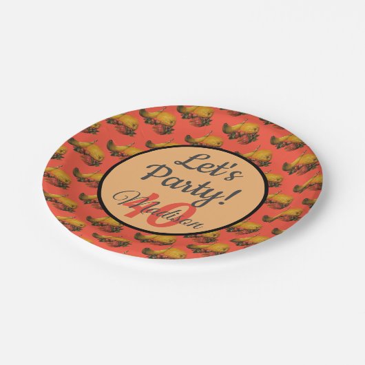 Fruchtpapier-Teller Pappteller (Schrägansicht)