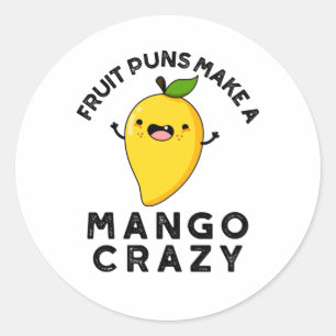 Fruchtpfeifen machen Mango Crazy Funny Food Puff Runder Aufkleber