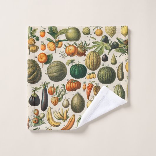 Fruchtpflanzliche wissenschaftliche Illustration Badhandtuch Set (Waschlappen)