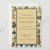 Fruchtpflanzliche wissenschaftliche Illustration Einladung (Rückseite)