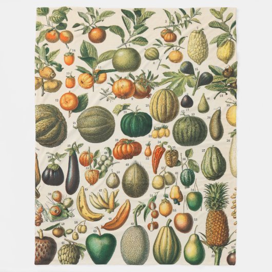 Fruchtpflanzliche wissenschaftliche Illustration Fleecedecke (Vorderseite)