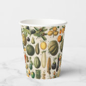 Fruchtpflanzliche wissenschaftliche Illustration Pappbecher (Rückseite)