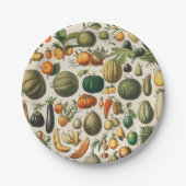 Fruchtpflanzliche wissenschaftliche Illustration Pappteller (Vorderseite)