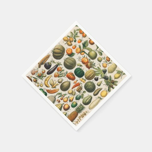 Fruchtpflanzliche wissenschaftliche Illustration Serviette (Ecke)