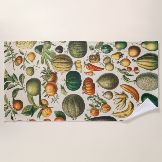 Fruchtpflanzliche wissenschaftliche Illustration Strandtuch (Vorderseite)