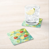 Fruchtplash Rechteckiger Pappuntersetzer (Vor Ort)