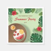 Fruchtplatte Grüngarten Sommer Picnic Party Serviette (Vorderseite)