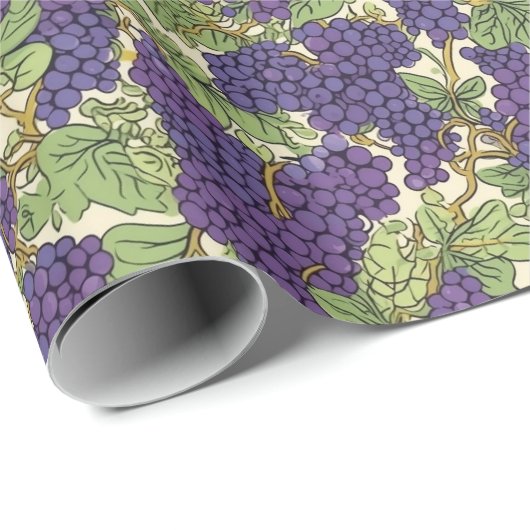 Fruchtprint im Ditsy-Stil - Trauben Geschenkpapier (Rolleneckpunkt)