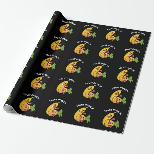 Fruchtpunch Funny Drink Pun Dark BG Geschenkpapier (Ungerollt)
