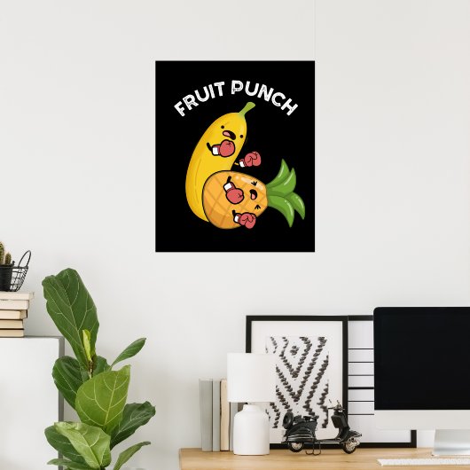 Fruchtpunch Funny Drink Pun Dark BG Poster (Heimbüro)