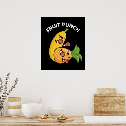 Fruchtpunch Funny Drink Pun Dark BG Poster (Küche)