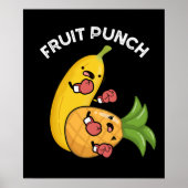 Fruchtpunch Funny Drink Pun Dark BG Poster (Vorne)