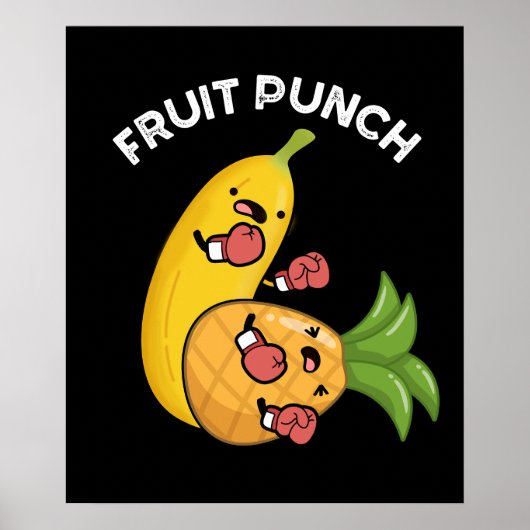 Fruchtpunch Funny Drink Pun Dark BG Poster (Vorne)