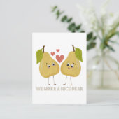 Fruchtpuppe: Wir machen eine schöne Birne Postkarte (Stehend Vorderseite)