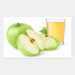 Fruchtsaft aus grünen Äpfeln Rechteckiger Aufkleber