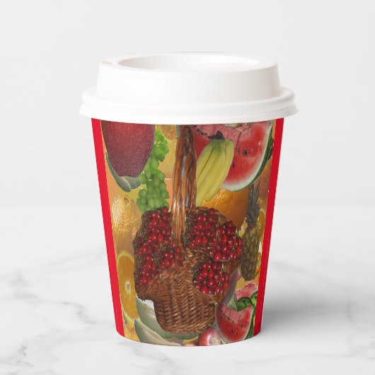 Fruchtsaft aus Papier Pappbecher (Rückseite)