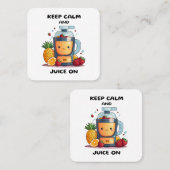 Fruchtsaft Behalte Ruhe und Fruchtsaftgesundheit Quadratische Visitenkarte (Vorne/Hinten)