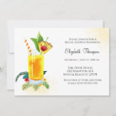 Fruchtsaft Drink Cocktail Gelbes Brautparty Einladung (Vorderseite)