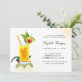 Fruchtsaft Drink Cocktail Gelbes Brautparty Einladung (Stehend Vorderseite)