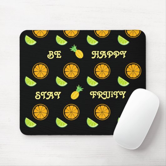 Fruchtsaft Lemon Orange Yellow Happy Pattern Mousepad (Mit Mouse)