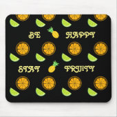 Fruchtsaft Lemon Orange Yellow Happy Pattern Mousepad (Vorne)