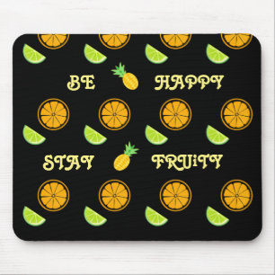 Fruchtsaft Lemon Orange Yellow Happy Pattern Mousepad