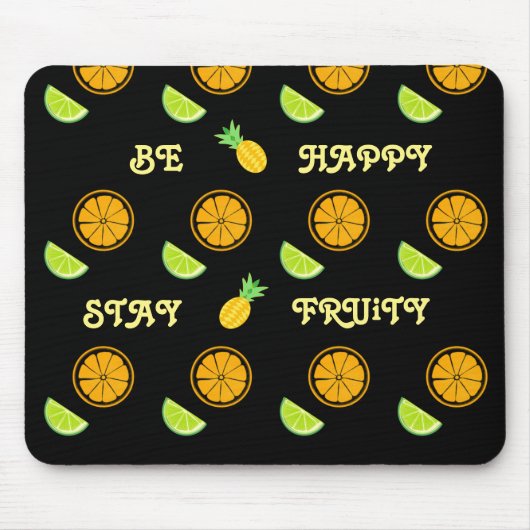 Fruchtsaft Lemon Orange Yellow Happy Pattern Mousepad (Vorne)