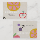 Fruchtsaft süße Orange Apple Business Card Visitenkarte (Vorne/Hinten)