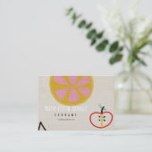 Fruchtsaft süße Orange Apple Business Card Visitenkarte (Stehend Vorderseite)
