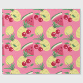 Fruchtsäfte auf rosafarbenem Hintergrund. Geschenkpapier (Flach)