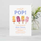 Fruchtsäfte Creme Popcicle Baby Dusche Einladung (Stehend Vorderseite)
