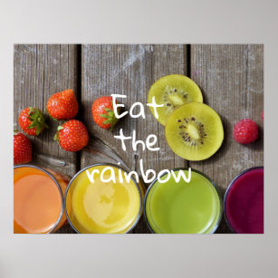 Fruchtsäfte / Essen Sie den Regenbogen Poster