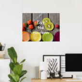 Fruchtsäfte / Essen Sie den Regenbogen Poster (Heimbüro)