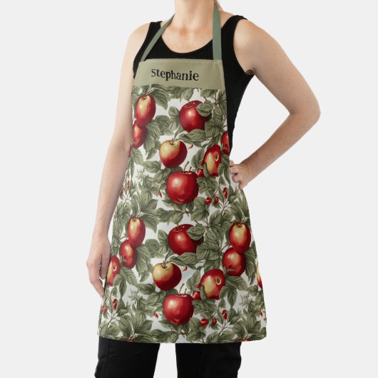Fruchtsäfte Rote Äpfel Personalisierter Name Schürze (InSitu)
