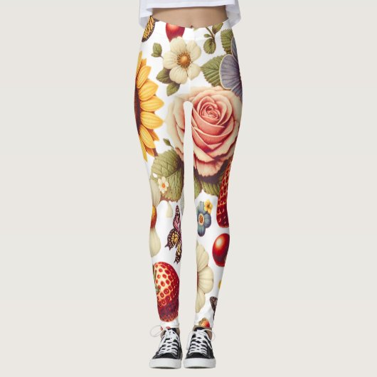 Fruchtsäfte und duftende Blume Leggings (Vorderseite)