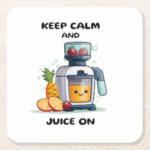 Fruchtsaftpresse Keep Calm And Juice Gesundheit Rechteckiger Pappuntersetzer