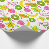 Fruchtsalat auf Weiß Groß Geschenkpapier (Ecke)