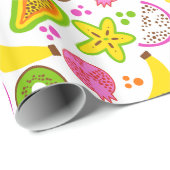Fruchtsalat auf Weiß Groß Geschenkpapier (Rolleneckpunkt)