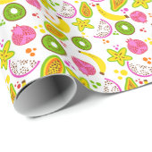 Fruchtsalat auf weißem Medium Geschenkpapier (Rolleneckpunkt)