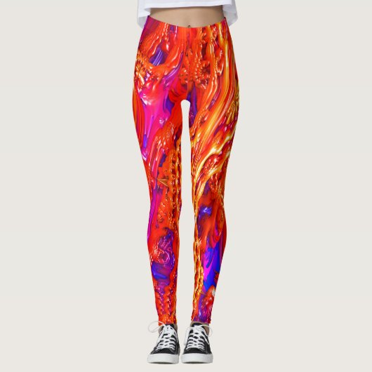 "Fruchtsalat-" Fraktal-Kunst-Leggings! Leggings (Vorderseite)