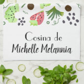 Fruchtsalat Kiwi Watermelon Weinkultur und Erde Geschirrtuch (Gefaltet)