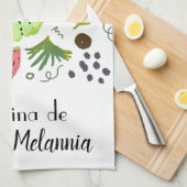 Fruchtsalat Kiwi Watermelon Weinkultur und Erde Geschirrtuch (Viertel Falte)